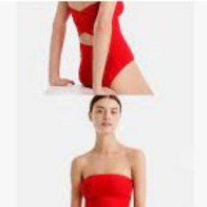 3 J Crew one-piece cross back bathing suits-Black, Red, & Green-Size 8-NWT